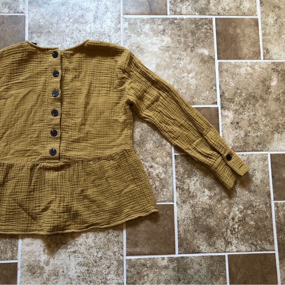 Madewell Button Back Peplum Blouse